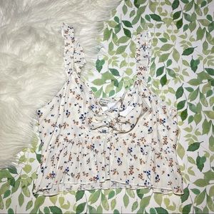 American Eagle Tie Front Crop Tank Top